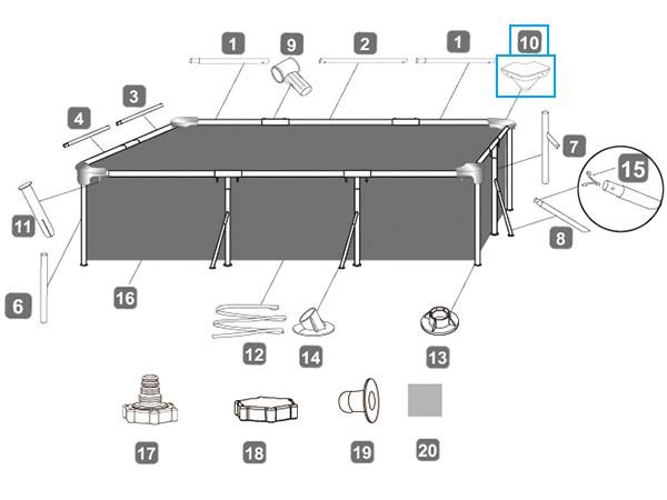 INTEX RICAMBIO ANGOLARE PER PISCINA 12802 - Ricambi e Manutenzione