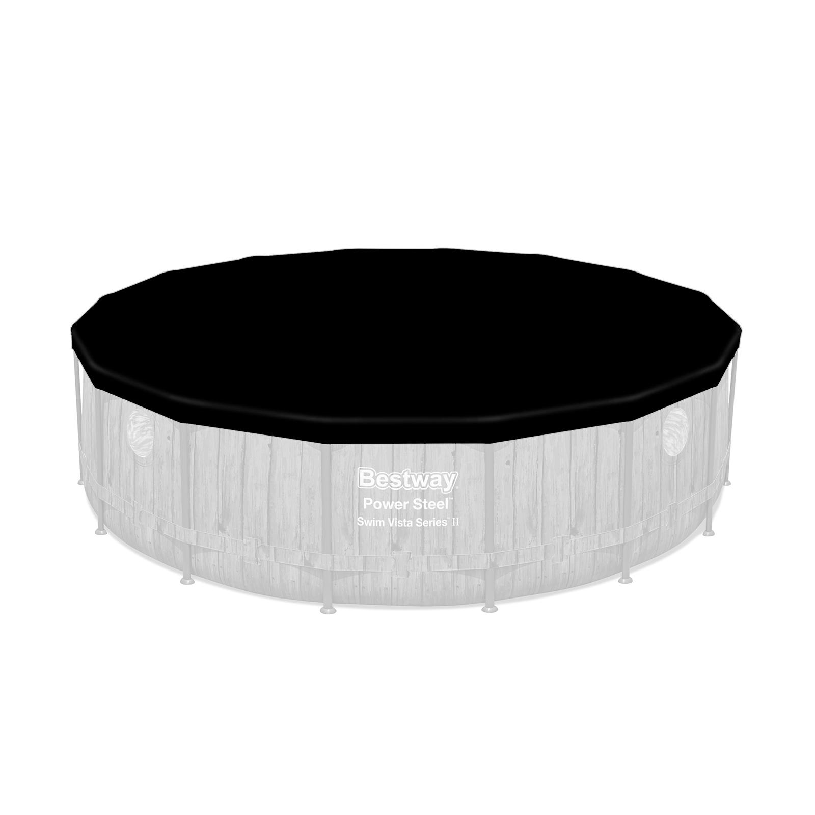 Copertura Rotonda Per Piscina HIGHTQURO Da 2,7 M: Fuori Terra, Con Corde E Sacchi Di Sabbia Per Resistere A Vento E Intemperie. - 3