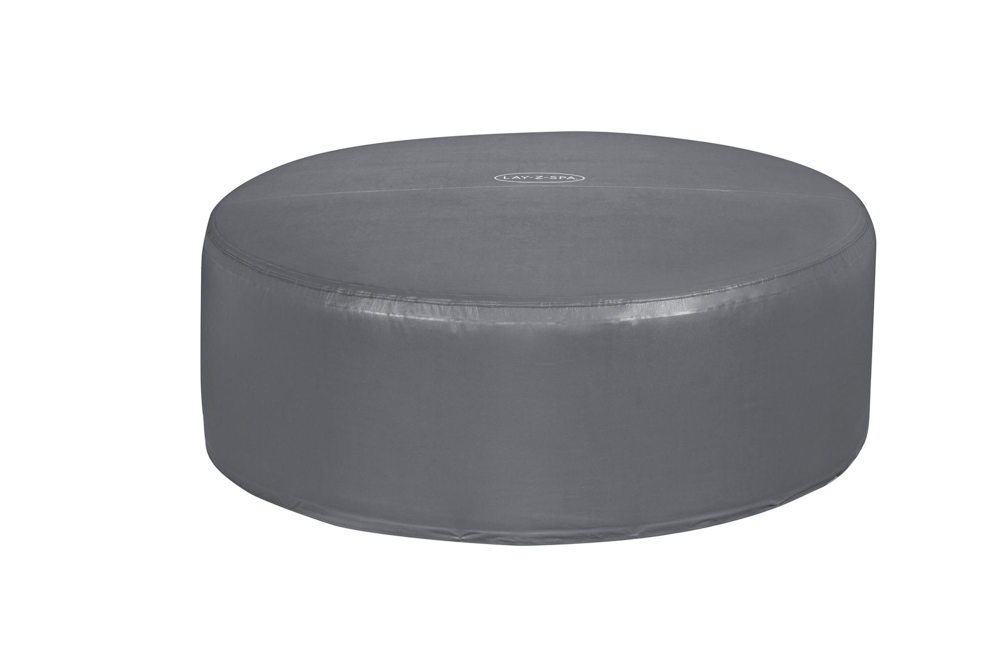 Volakebeing Copertura rotonda per vasca idromassaggio da esterno, in tessuto rivestito in argento 190T, protezione impermeabile ai raggi UV, antipolvere, con bordo elastico (200 x 30 cm, nero
