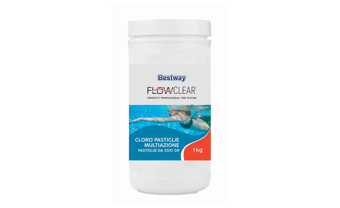 Cloro Piscina In Pastiglie 20g – 1kg (50 Pastiglie) A Lenta Dissoluzione Per Piscine Fuori Terra, Spa E Idromassaggi