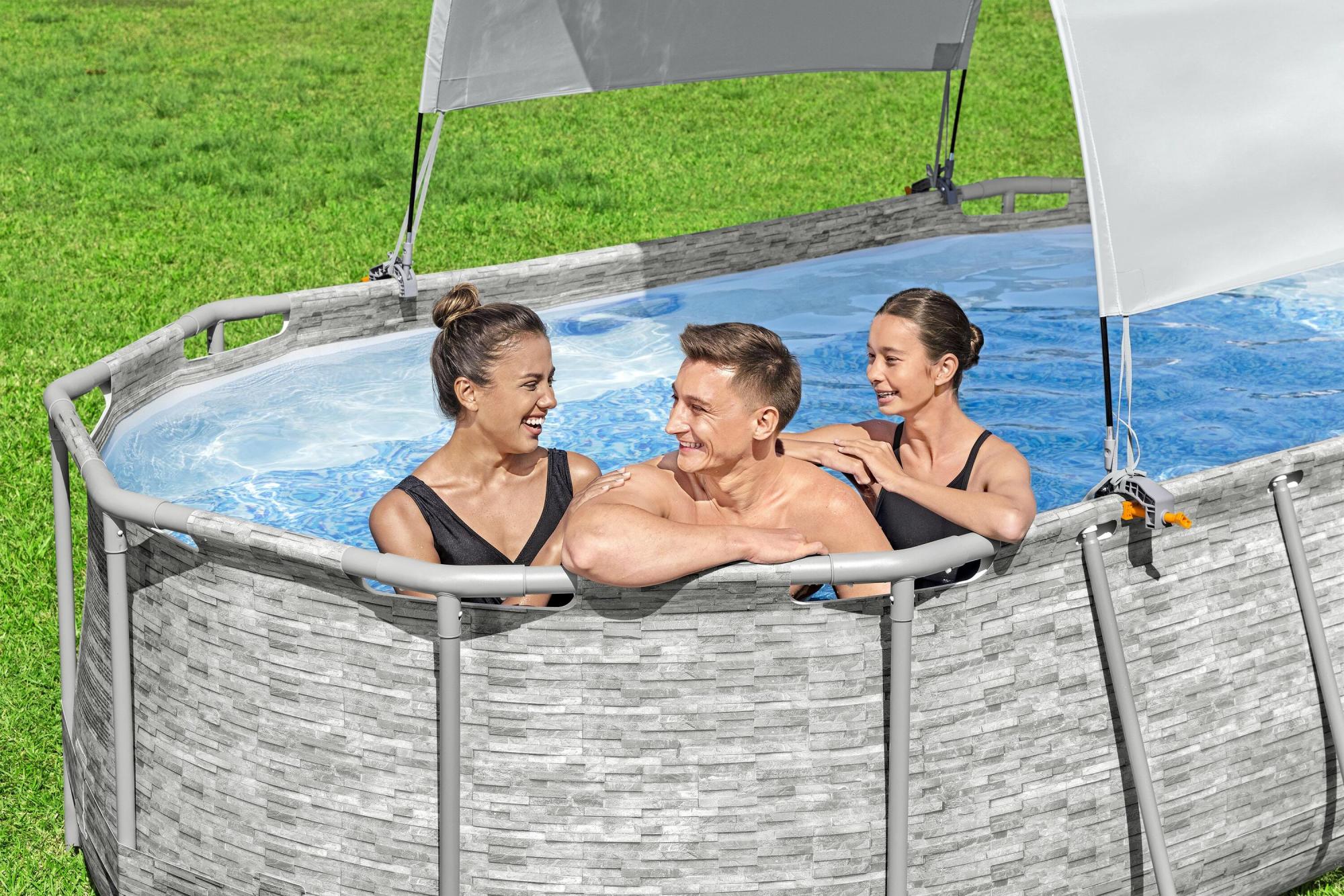 Tenda Parasole Curva Rettangolare Esterna 4,6x5,8 M Turchese Blocco UV 185g/m²